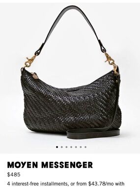 Clare V Black Woven Shoulder Bag - Moyen Messenger